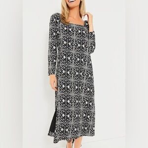 Tuckernuck hyacinth house square neck Black White Sabrina Maxi dress size xxs